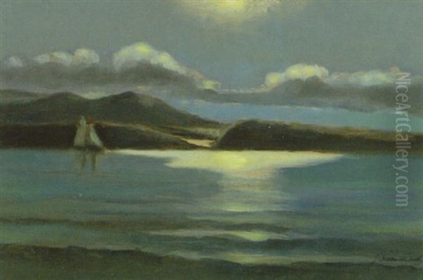 On The Pacific Coast Near Vancouver Oil Painting by John A. Hammond