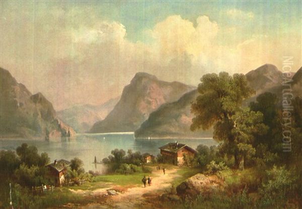 Blick Auf Den Vierwaldstatter See Oil Painting by Guido Hampe