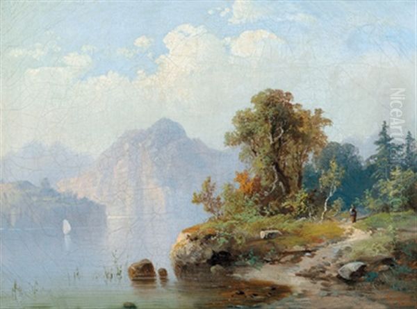 Partie Aus Dem Salzkammergut (?) Oil Painting by Guido Hampe