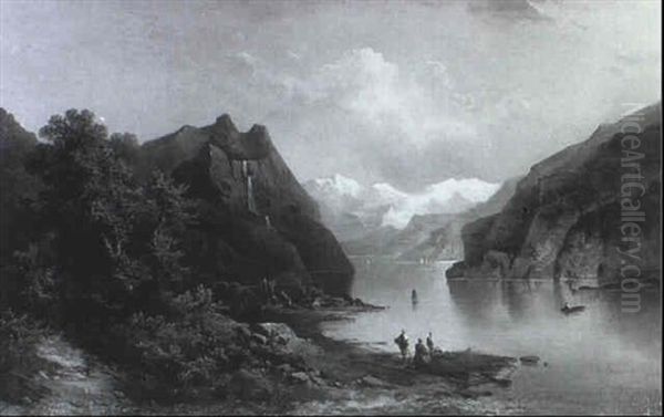 Gebirgssee Mit Segelbooten by Guido Hampe