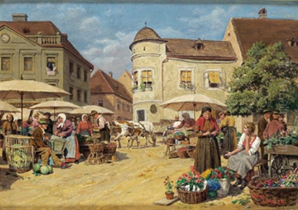 Markttag Oil Painting by Hans Hamza