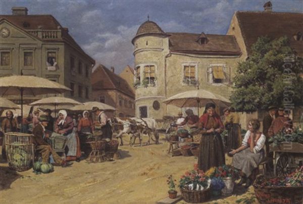 Markttag Oil Painting by Hans Hamza