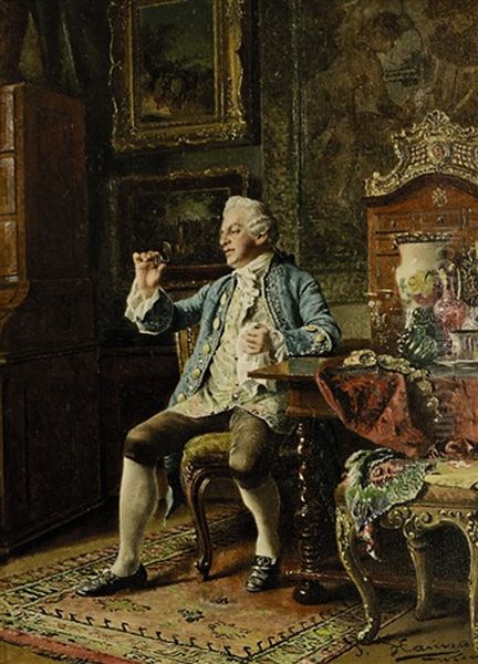 Der Antiquitatensammler Oil Painting by Johann Hamza