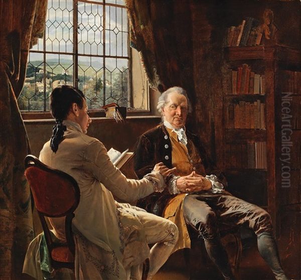 The Reader Oil Painting by Johann Hamza