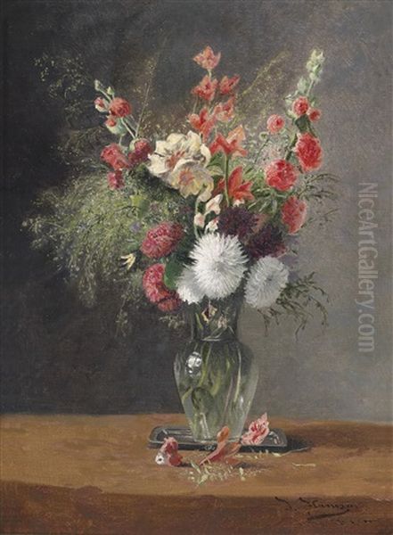 Blumenstuck Oil Painting by Johann Hamza