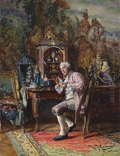 Der Kunstliebhaber Oil Painting by Johann Hamza