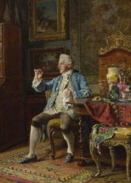 Der Antiquitatensammler Oil Painting by Johann Hamza