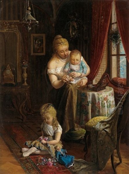 Kinderspiele Oil Painting by Johann Hamza