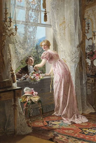 Heimliche Liebe Oil Painting by Johann Hamza