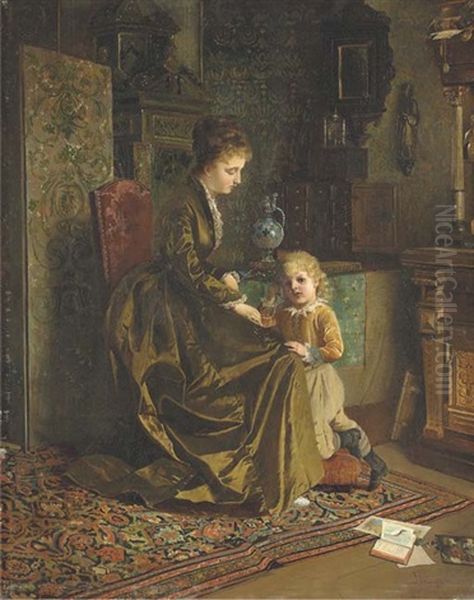 Grandfather's Watch Oil Painting by Johann Hamza