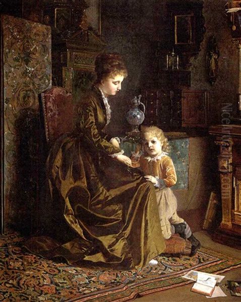 Grandfather's Watch Oil Painting by Johann Hamza