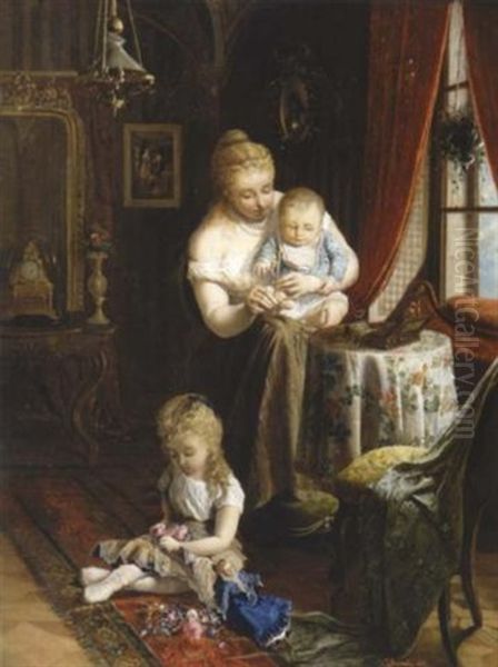 Kinderspiele Oil Painting by Johann Hamza