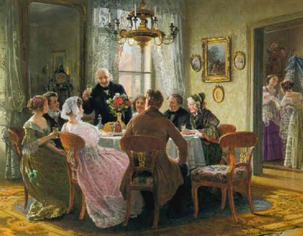 Die Hochzeit Oil Painting by Johann Hamza