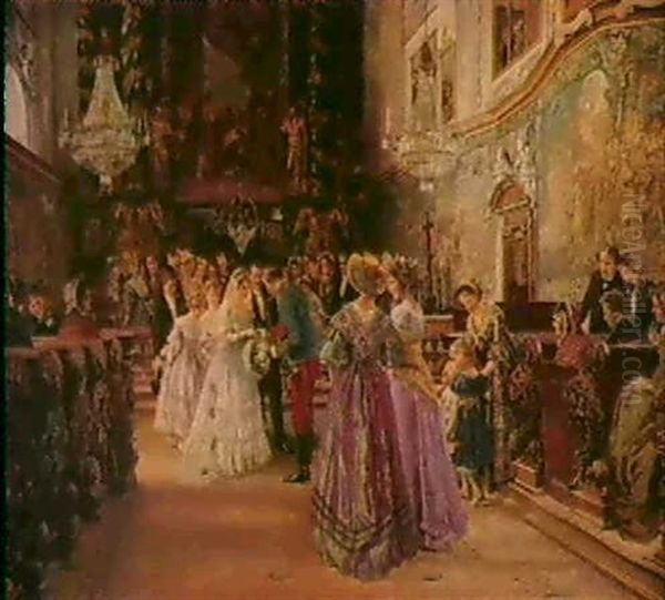 Die Hochzeit Oil Painting by Johann Hamza