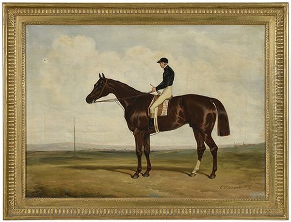 The Chestnut Thoroughbred Mundig Oil Painting by Charles Hancock