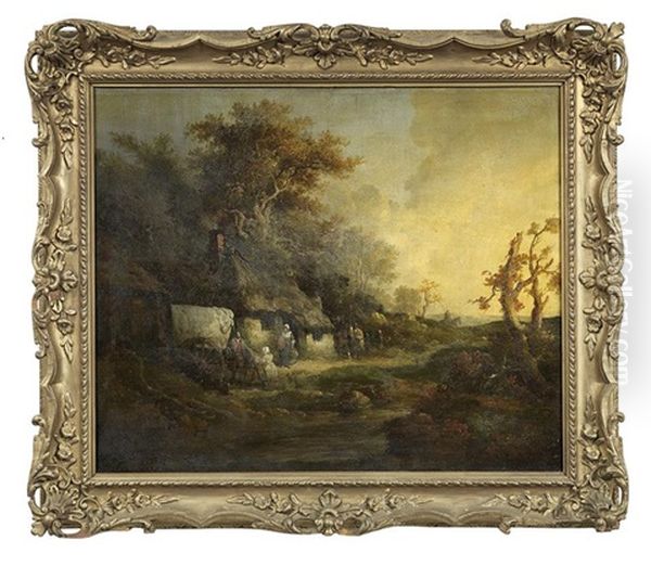 Landscape With Cottage Oil Painting by Thomas Hand