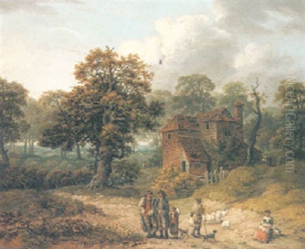 Landscape With Travellers Oil Painting by Thomas Hand