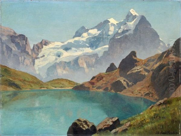 Alpenlandschaft Oil Painting by Eduard Freiherr von Handel-Mazetti