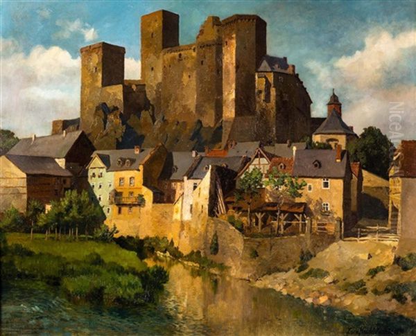 Burgansicht Oil Painting by Eduard Freiherr von Handel-Mazetti