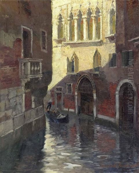 Gondoliere In Venedig Oil Painting by Eduard Freiherr von Handel-Mazetti