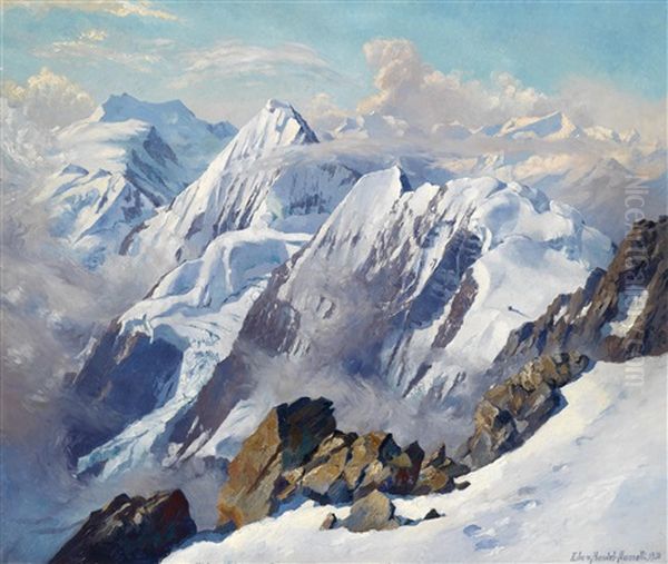 Otztaler Alpen Oil Painting by Eduard Freiherr von Handel-Mazetti