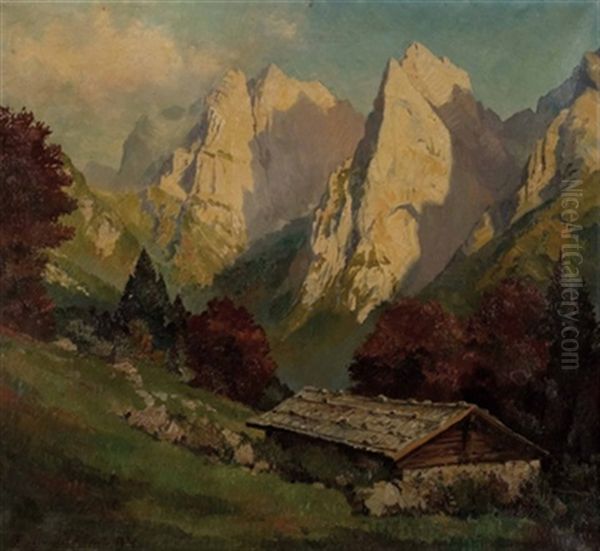 Herbst In Den Tiroler Bergen Oil Painting by Eduard Freiherr von Handel-Mazetti