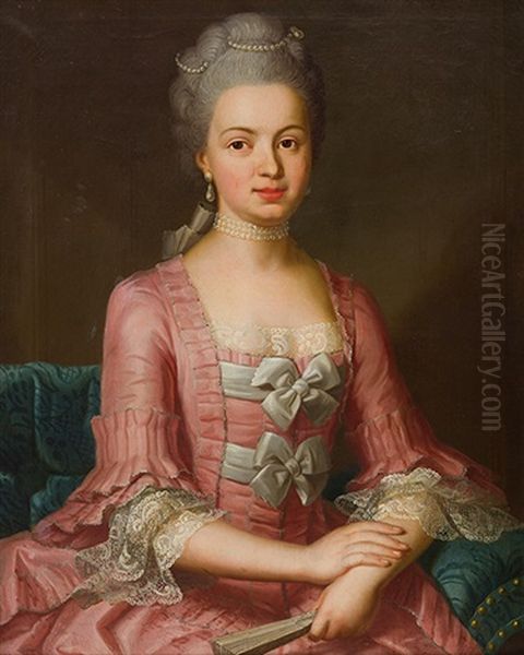 Bildnis Der Marianna Susanna Wurstemberger, Geb. Hackbrett Oil Painting by Emanuel Handmann