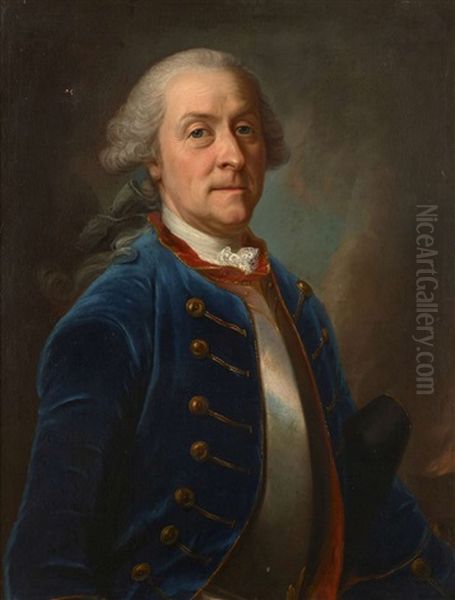 Portrait De Paul De Lessert (1685-1771) Oil Painting by Emmanuel Jakob Handmann