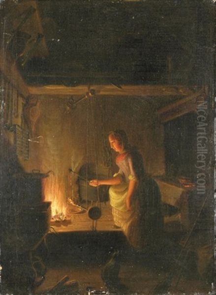 Kuchenstuck Oil Painting by Emmanuel Jakob Handmann