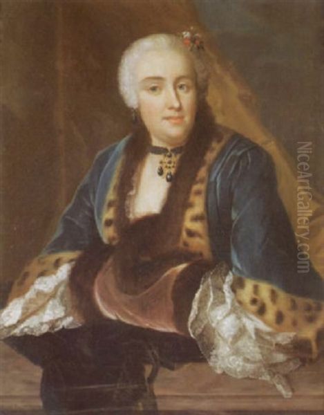 Portrat Von Barbara Salome Steiger Oil Painting by Emmanuel Jakob Handmann