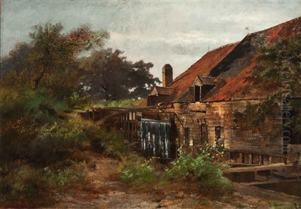 The Old Watermill Wolfheze Oil Painting by Louwrens Hanedoes