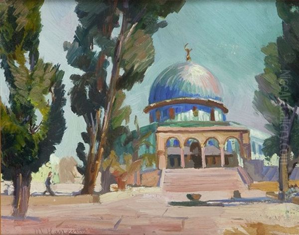 Omar Temple In Jerusalem Oil Painting by Maks (Max) Haneman