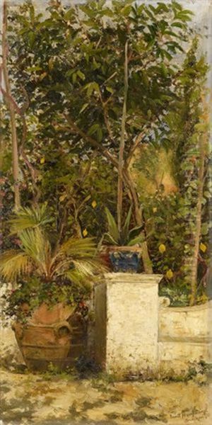 Garten Auf Capri Oil Painting by Ernst Hanfstaengl