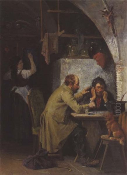 Der Letzte Pfennig Oil Painting by Ernst Hanfstaengl