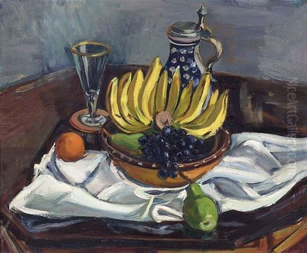 Stillleben Mit Bananen Oil Painting by Gerhard von Haniel