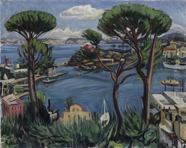 Hafen Von Ischia Oil Painting by Gerhard von Haniel