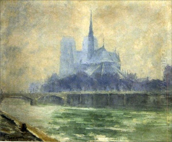 Notre-dame De Paris Oil Painting by Rene Hanin