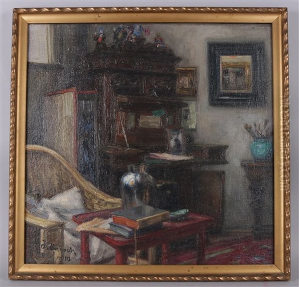 Interieur Oil Painting by Alois Hanisch