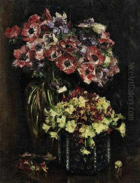 Fruhlingsblumen Oil Painting by Alois Hanisch