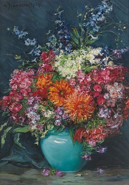 Sommerblumen Oil Painting by Alois Hanisch