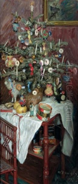 Weihnachtsbaum Oil Painting by Alois Hanisch