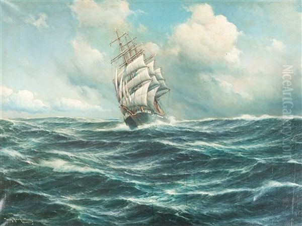 Seascape Oil Painting by Wilhelm Hanken