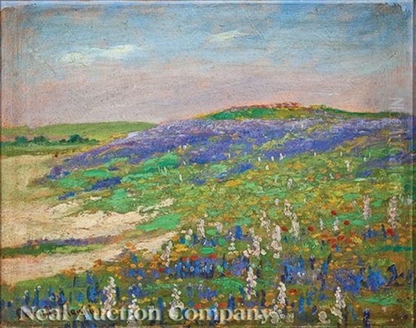 Flowering Field Oil Painting by Cornelius H. Hankins