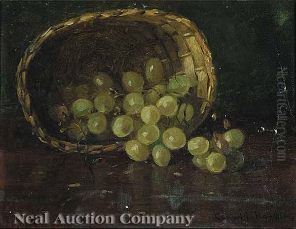 Still Life Of Grapes Oil Painting by Cornelius H. Hankins