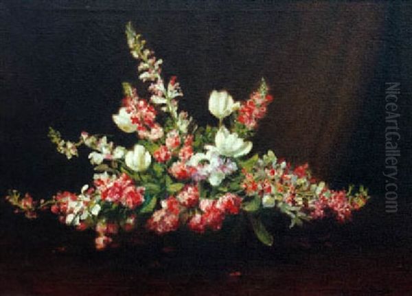 Floral Arrangement Oil Painting by Cornelius H. Hankins