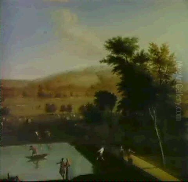 Landscape Near West Wycombe Park, Buckinghamshire Oil Painting by William Hannan