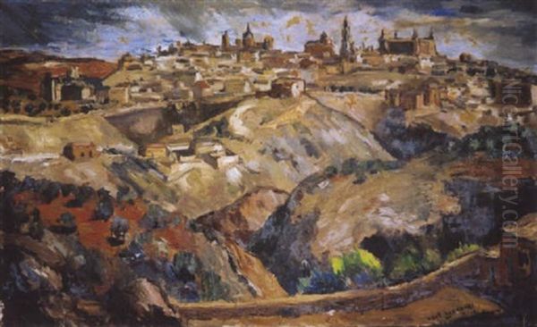 Vue De Tolede Oil Painting by Paul Hannaux