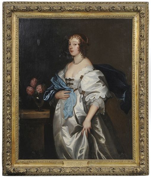 Portrait Of A Lady Said To Be Henrietta Anne Oil Painting by Adriaen Hanneman