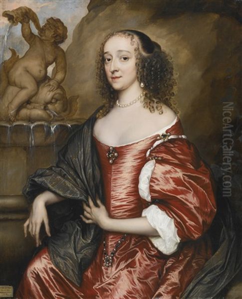 Portrait Of Amalia Von Hesse-kassel Oil Painting by Adriaen Hanneman