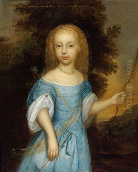 Portrait Of A Daughter Of Sir Thomas Browne Oil Painting by Adriaen Hanneman